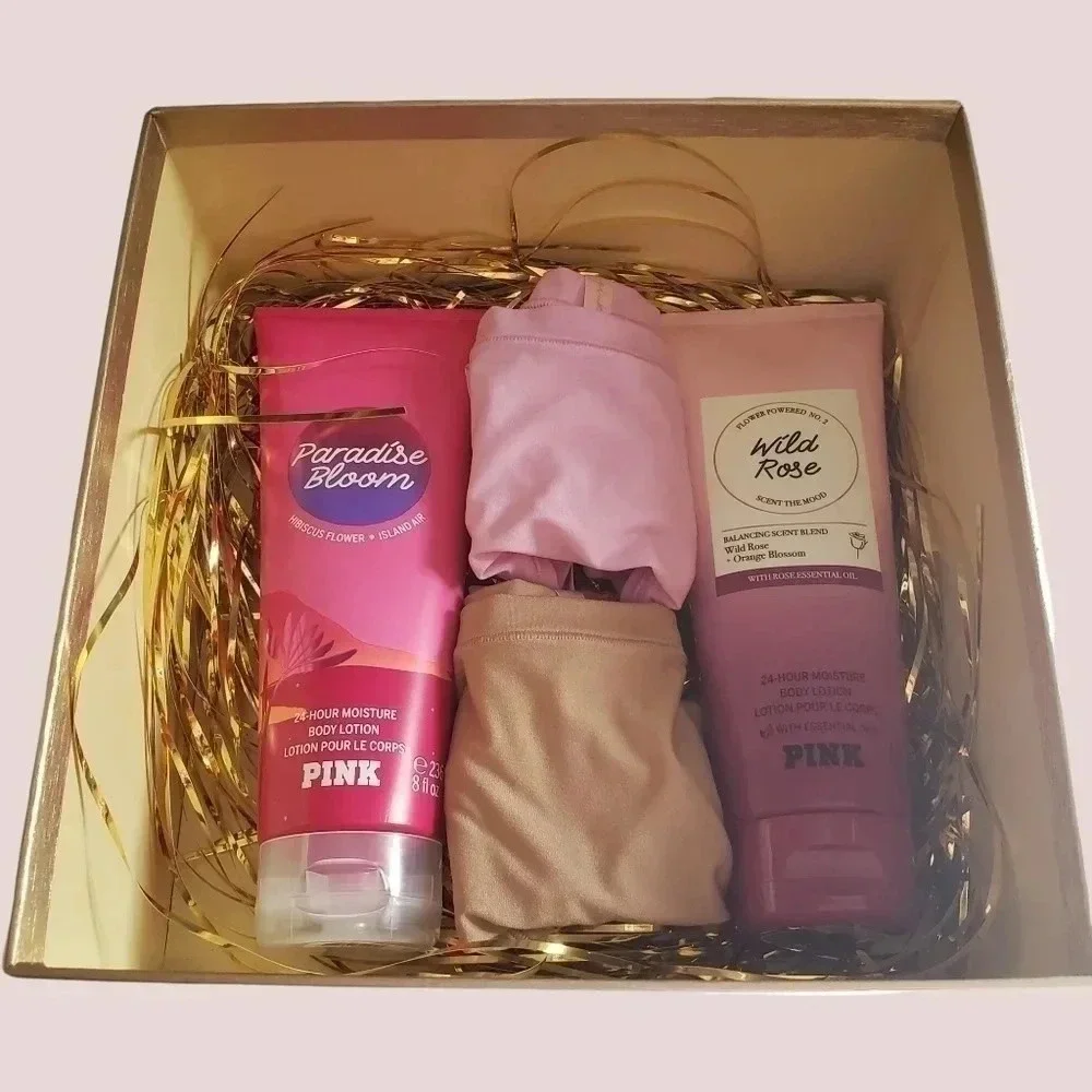 Pink gift set 2 body lotion& 2 thongs size XS cakhi& pink color - Picture 8 of 9